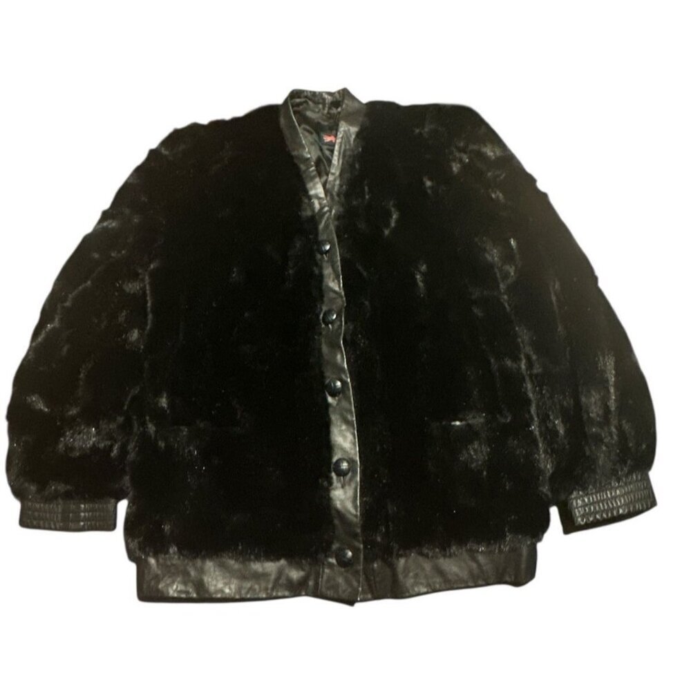 Vtg 70s Adolph Schumann Lilli‎ Ann Women's Small/Medium Faux Fur & Leather Coat